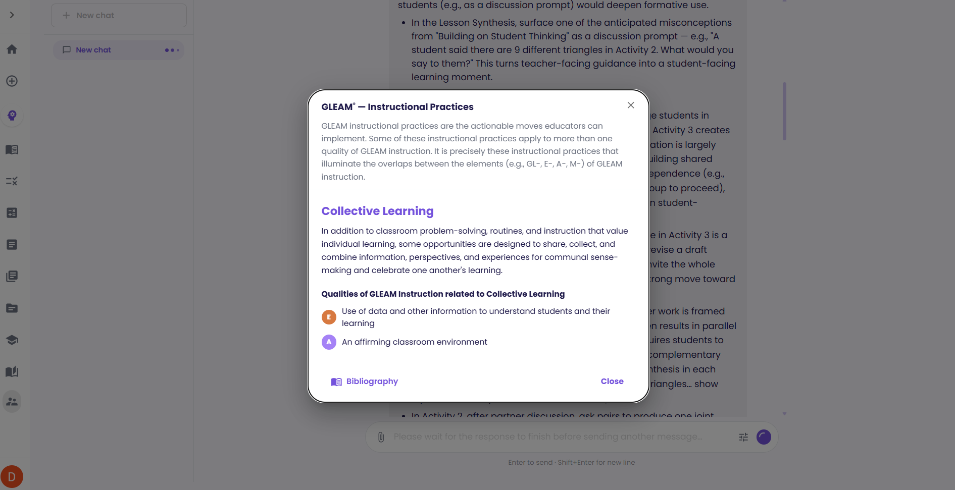 A GLEAM review of a lesson.